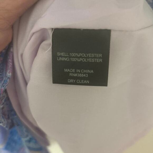 SAM EDELMAN NWT Blue Paisley Print Asymmetrical Ruffle Midi
Dress Size 12 - Picture 12 of 12